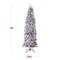 Best Choice Products Pre-Lit Artificial Snow Flocked Pencil Christmas Tree Decoration w/ Multicolor Lights